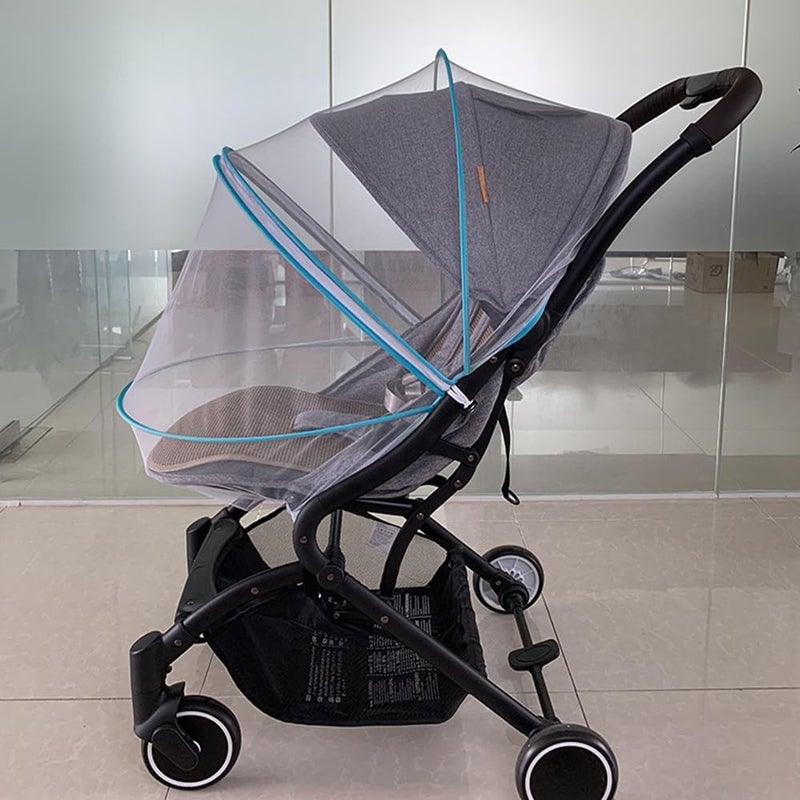 WVMKOR Baby Stroller Mosquito Net Universal Breathable Stroller Canopy Cover with Mosquito Netting for Infant Toddler Pushchair (Blue) - Image 2